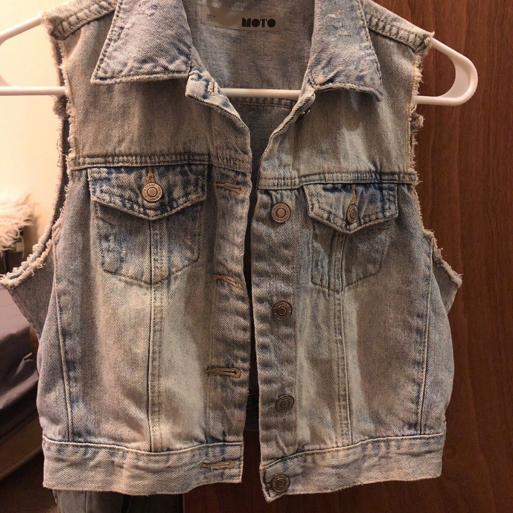 topshop jean vest